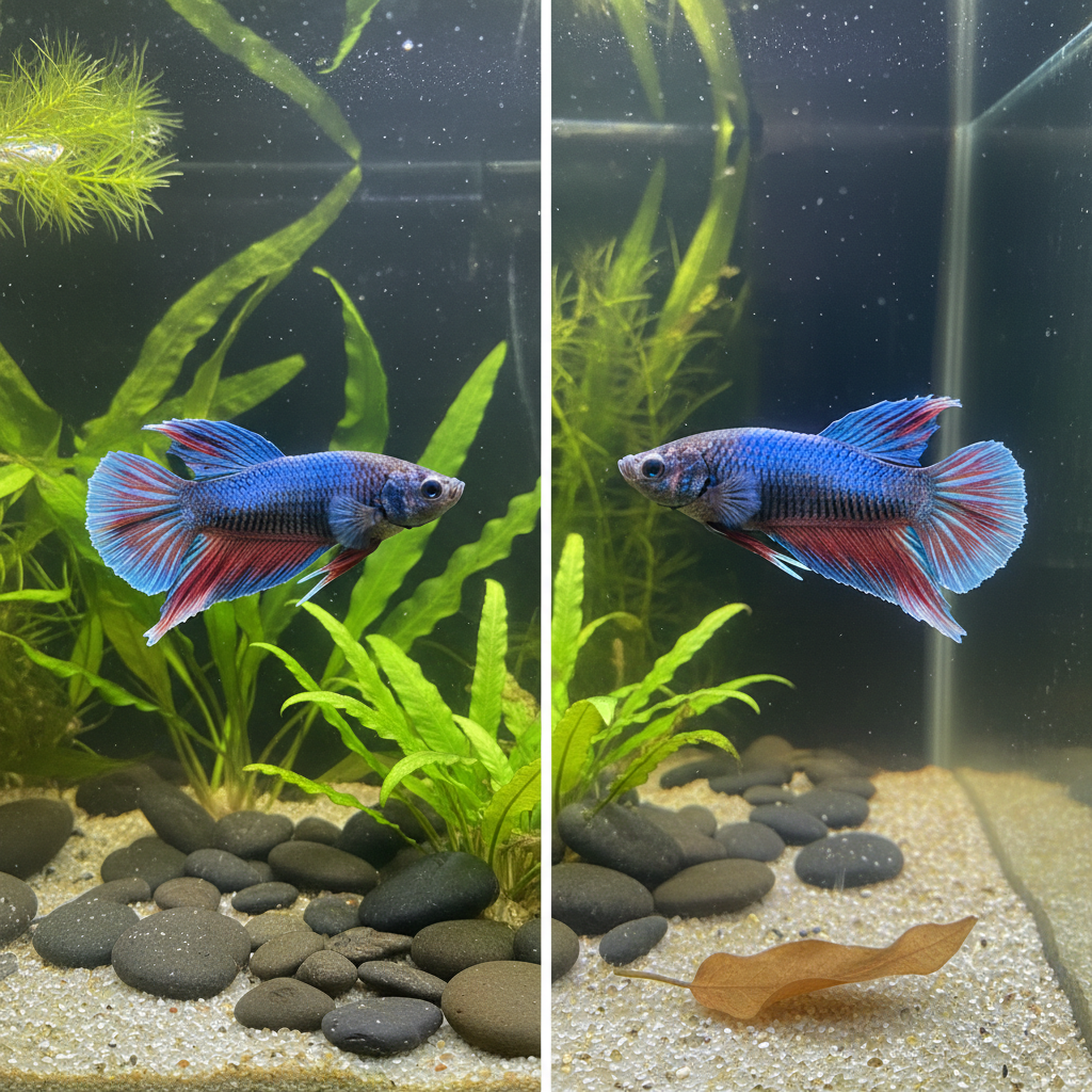 Comparison of healthy fish vs. fish with early dropsy bloating